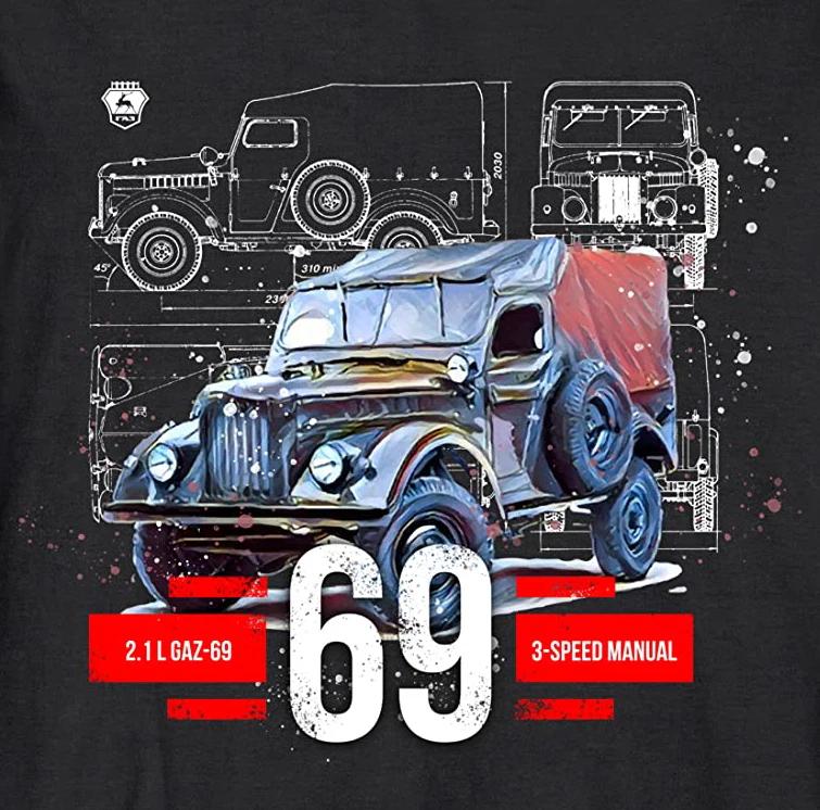 USSR GAZ 69 Vintage Car Collectors Gift T-Shirt New 100% Cotton Short Sleeve O-Neck Casual T-shirt Mens Top