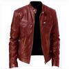 2024 Men's Leather Jacket Motorcycle Long Sleeve Coat Vintage Blazer Mens Jacket PU Leather