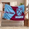 West Ham United football Personalized Fleece Blanket With Football Logo, Custom Name Text Soft Warm Home Throw Blanket