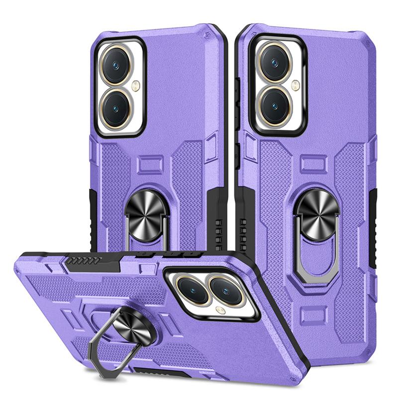 KEYSION Stoßfestes Panzergehäuse für VIVOV Y27 4G Y36 5G, Silikon + PC-Metallringständer, Telefonrückseite für VIVO Y02 Y02A Y02T Y02S