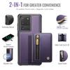 For Samsung Galaxy S20 Ultra Case JEEHOOD J12 Magnetic Detachable Zipper Wallet Kickstand Leather Back Cover Magnetic Case