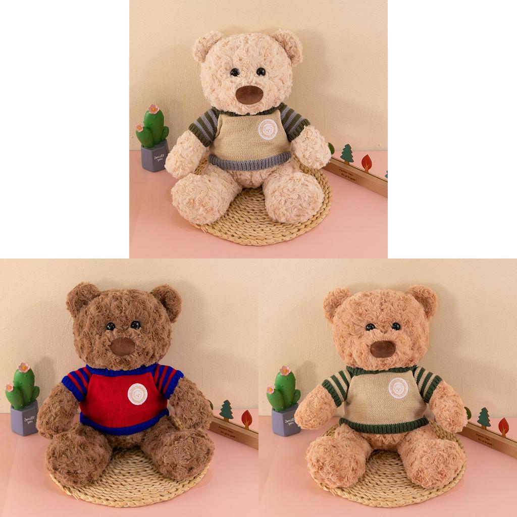 Adorable Sweater Teddy Bear Plush Toy With Bowtie For Kids And Baby Cuddly Doll