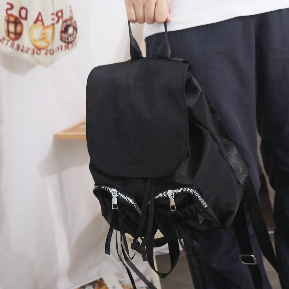 Korean Style Nylon Bag Bowknot Bow Shoulder Bag Casual Drawstring Backpack  Office Worker