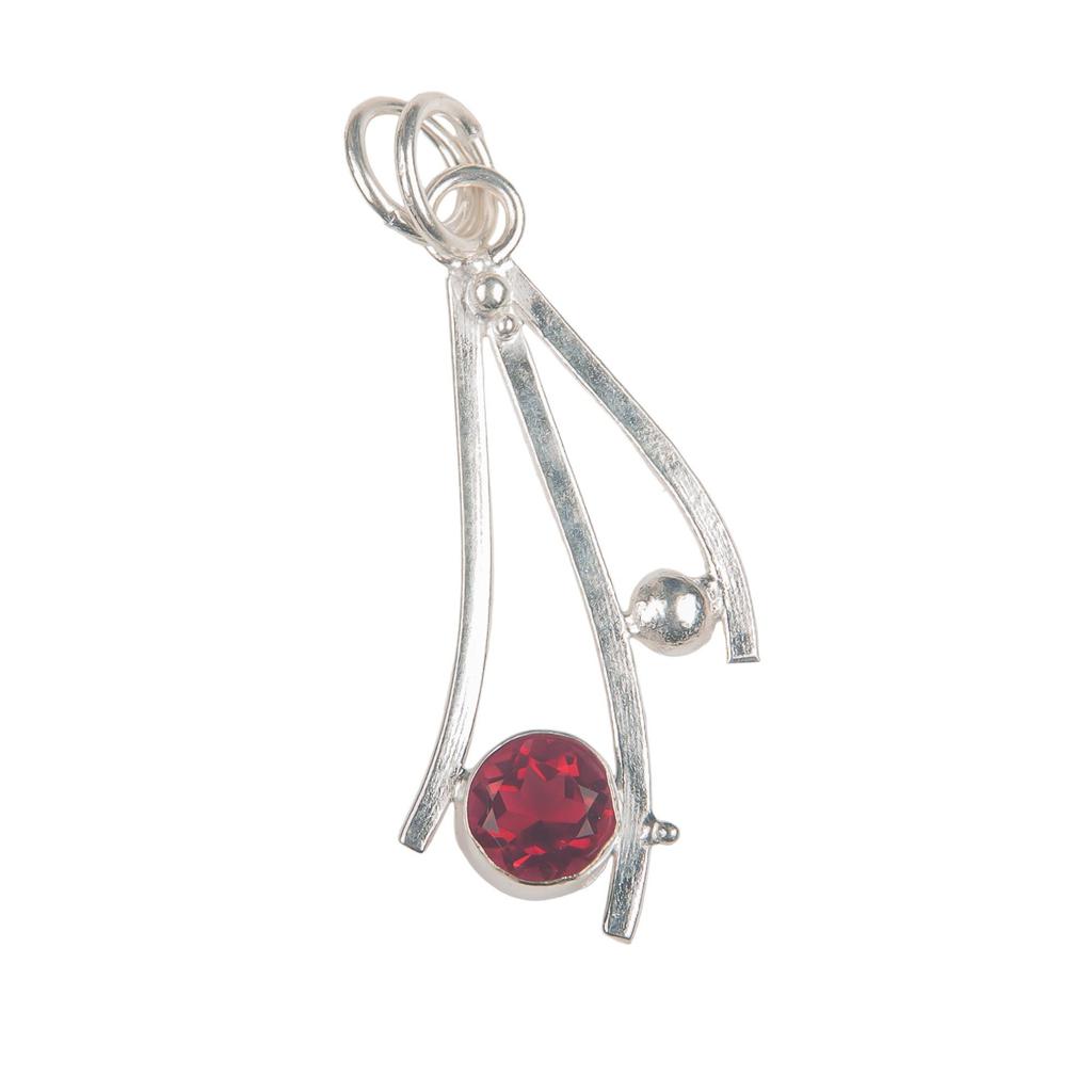 Pink Rubellite Gemstone 925 Sterling Silver Handmade Boho Style Pendant 1.73" For Women PP-23-11