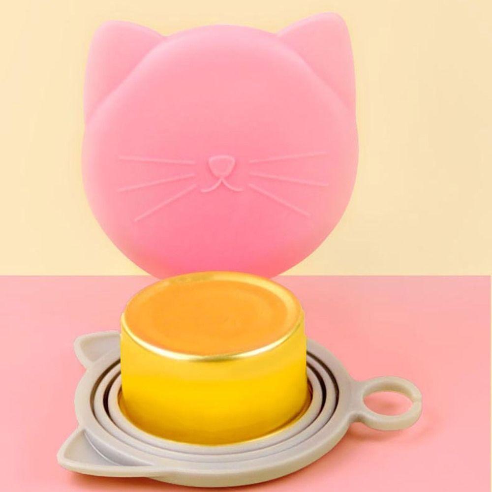 Silicone Cat Can  Lid Cat Shaped Pet Can Jar Opener Cute Dog Can Cover  For Pet