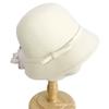 Women S Vintage Wool Bow Fisherman Hat Autumn Winter Elegant White