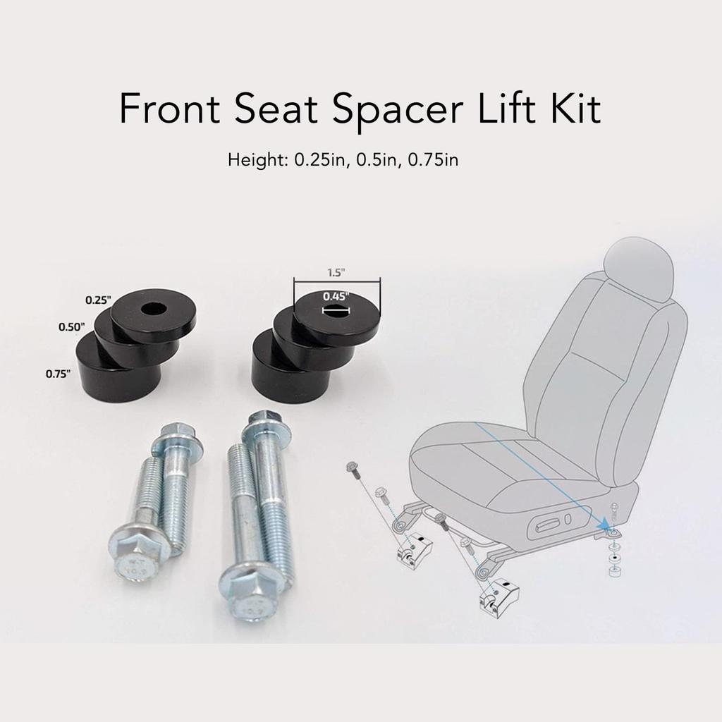 Seat Recliner Kit, 0.25" 0.5", 0.75" High Strength Front Seat Spacer Lift Kit Proof Tacoma 4Runner FJ Cruiser
