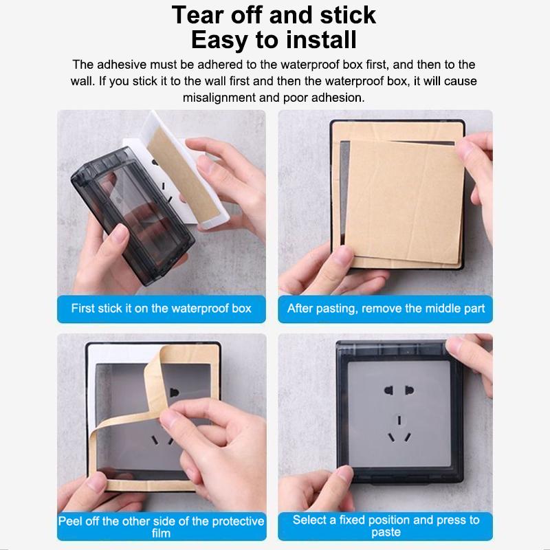 Self Adhesive Waterproof Wall Socket Cover With No Drilling Design And Easy Installation For Bathroom Kitchen Outdoor Use
