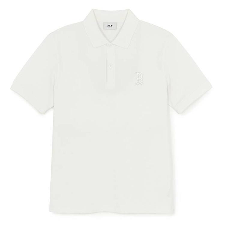 MLB Polo Shirts Unisex Boston Red Sox/Ivory Polo Collar Moderate 3APQM0363-43IVS L