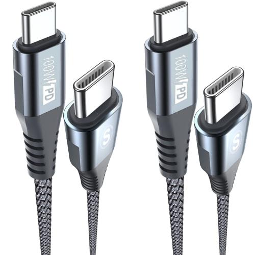 

USB C cable 100W [3m/set of 2, PD quick charging 5A], Sweguard type c cable iPhone 15 16 charging cable, iPhone 15 16, iPhone 16 15 pro Max, Macbook/i