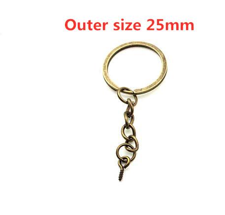 10pcs/lot 25 30mm DIY Key Chains Gold Bronze Color Keyring Keychain Short Chain Split Ring Key Rings Jewelry Finding Accessories
