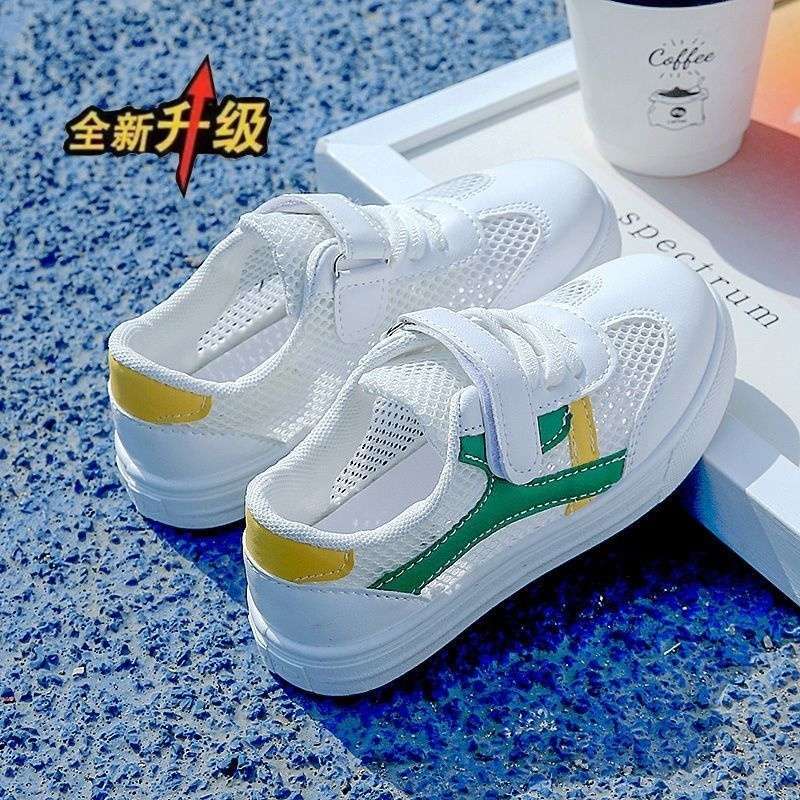 

Children s Six One Little White Shoes Summer Boys and Girls Single Mesh Breathable White Sneakers Students Board Shoes School Performance Shoes 26 yards/inner length 16.5 cm