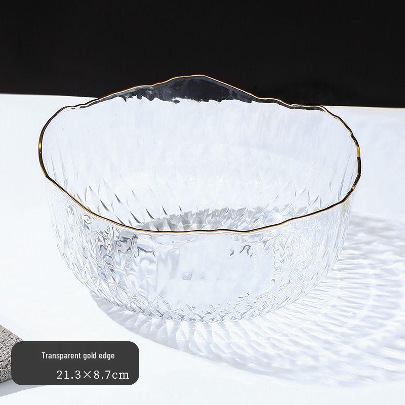 Abay Gold Rim Transparent Plastic Bowls