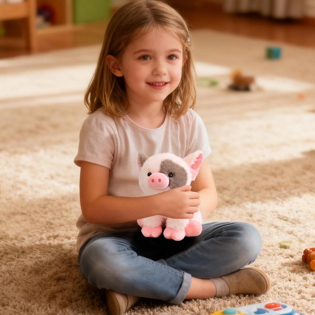 Stuffed Animals 8 Inch Cute Swine Toy Cuddly Animal Throw Pillow for Baby Girls Kids Birthday Halloween Home Bedroom Sofa Car