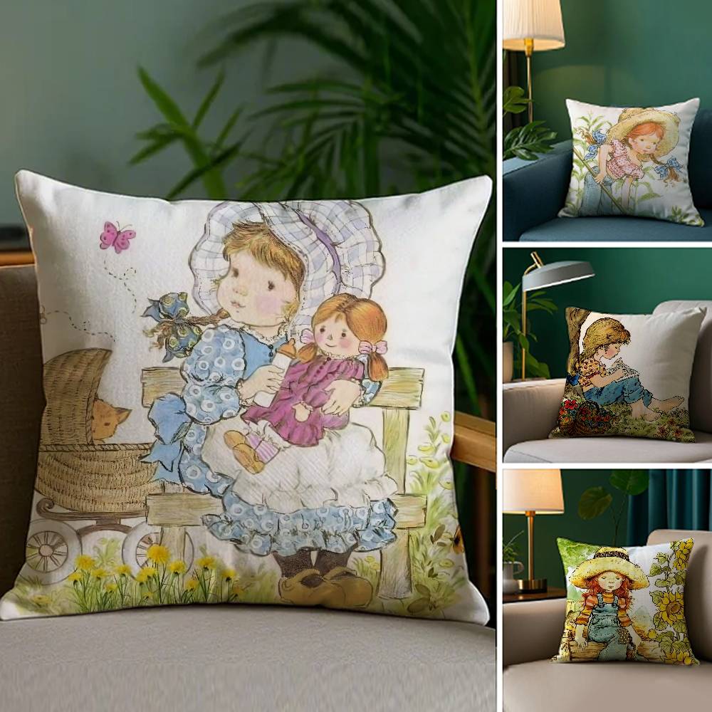 Art Pillow Case Sofa Living Room Bedroom Double-sided Printing Square Sarah Kay Swing Girl Cushion Nap Time Pillow Case