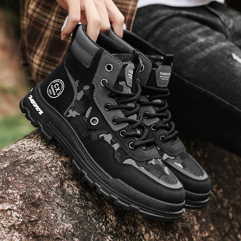 Golden Sapling 40-46 Big Size Outdoor Boots Men's Camouflages Climbing Hiking Shoes Patchwork Short Boot Man Footwear