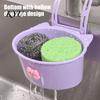 Adjustable Sponge Holder Sink Filter Basket, Kitchen Strainer, Hanging Drain Basket for Faucet, No Drill Installation, Hole Design Washing Fruit