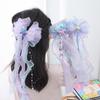 Princess Mermaid Bow Hair Clip for Girls – Children's High Forehead Chain Hair Accessory