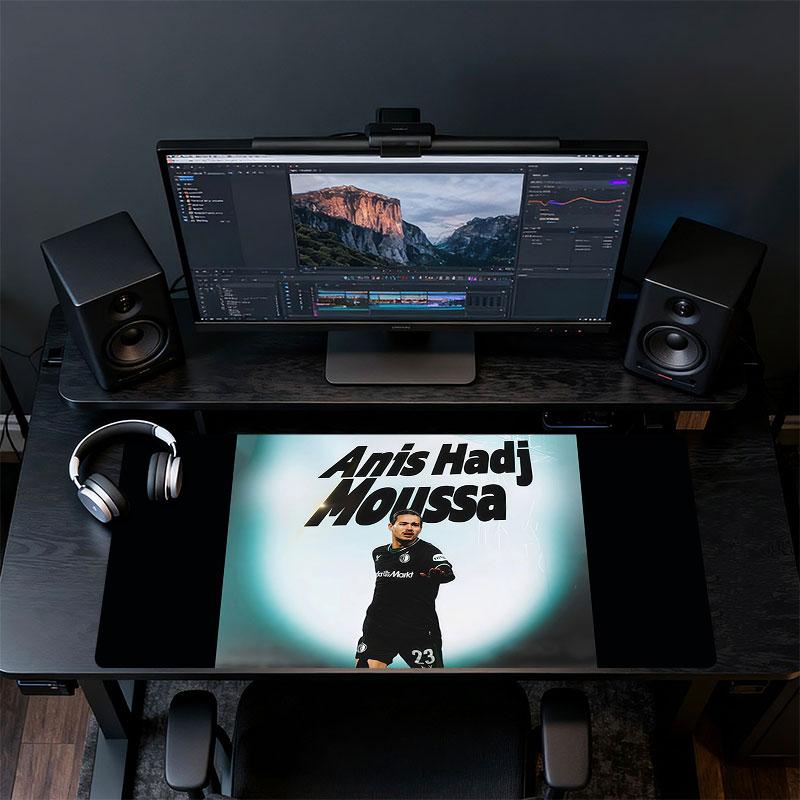 Anis Hadj Moussa Mouse Pad, Large Gaming Desk Mat, Non-slip XXL Mousepad for Laptop & Tablet, Mini PC Playmat with Stitched Edges