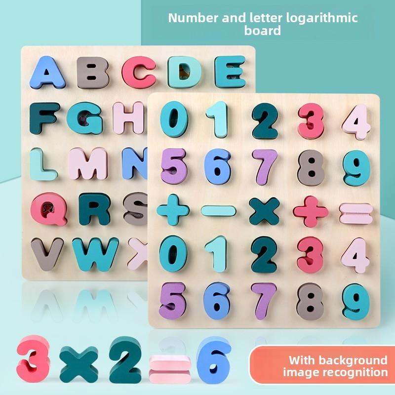 Wooden Number And Letter Shape Recognition Board For Toddlers Educational Toy