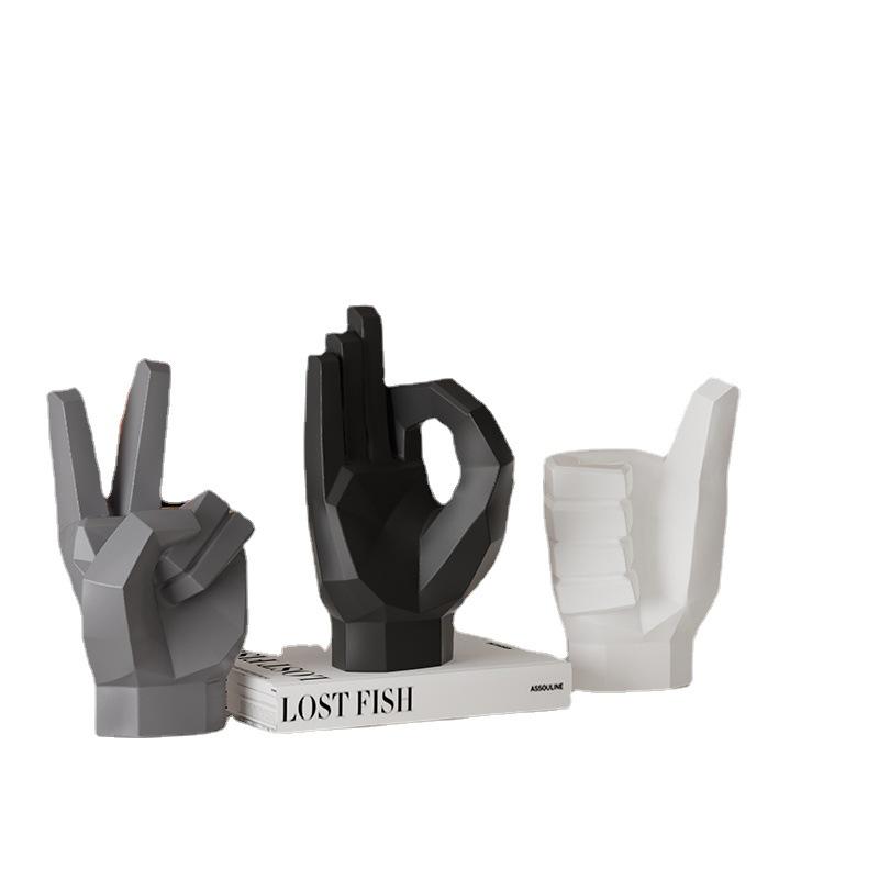 Modern High-End Abstract Hand Gesture Art Ornament for Home, Office, or Wine Cabinet