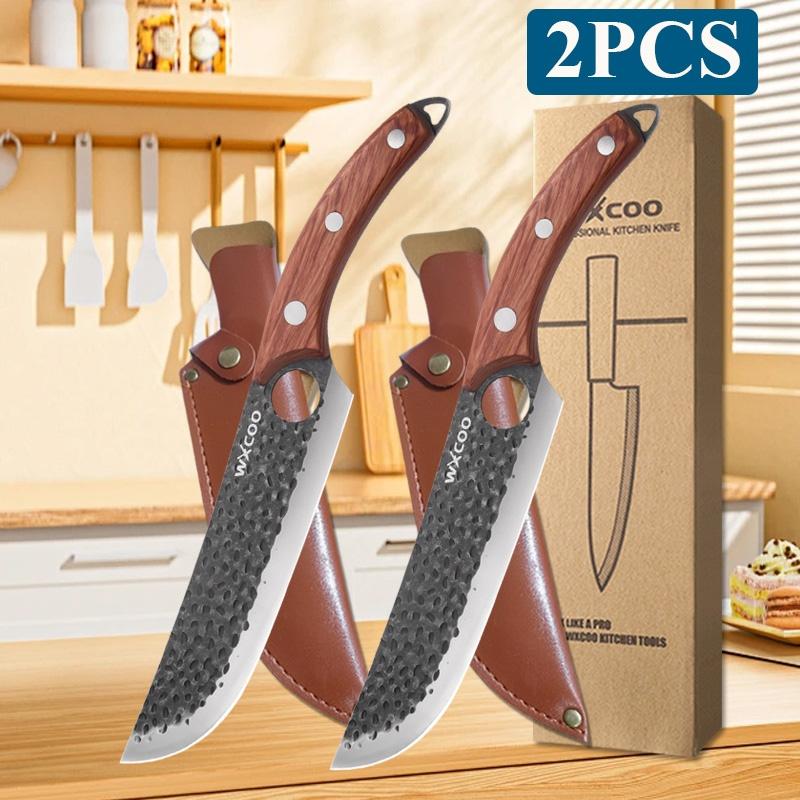 WXCOO Multifunctional Boning Knife Kitchen Knife Hand Forged Wooden Handle Perfect for Slicing Fruit Vegetable Knife