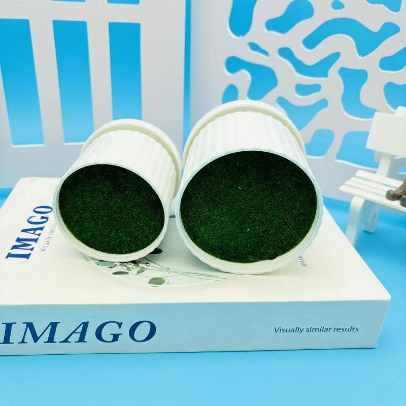 Vertical Patterned Circular Plastic Flocking Flower POTS with Trays and Mini Small Vases Can Be Used for Flower Arrangement