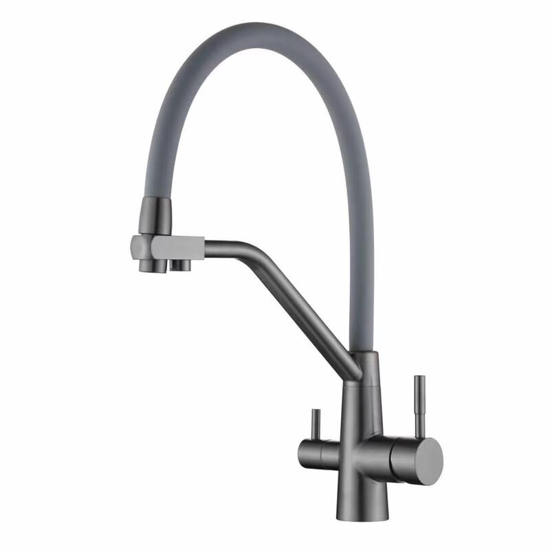 304 Stainless Steel 3-Way Kitchen Faucet with Purified Water Outlet