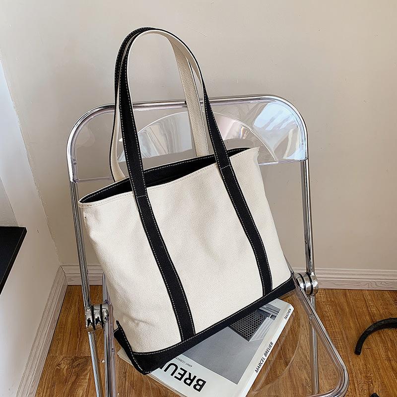 

Simple Canvas Bag, Commuting Tote Bag, Casual Versatile Handbag, High-end Shoulder Bag, Women s Bag чёрный