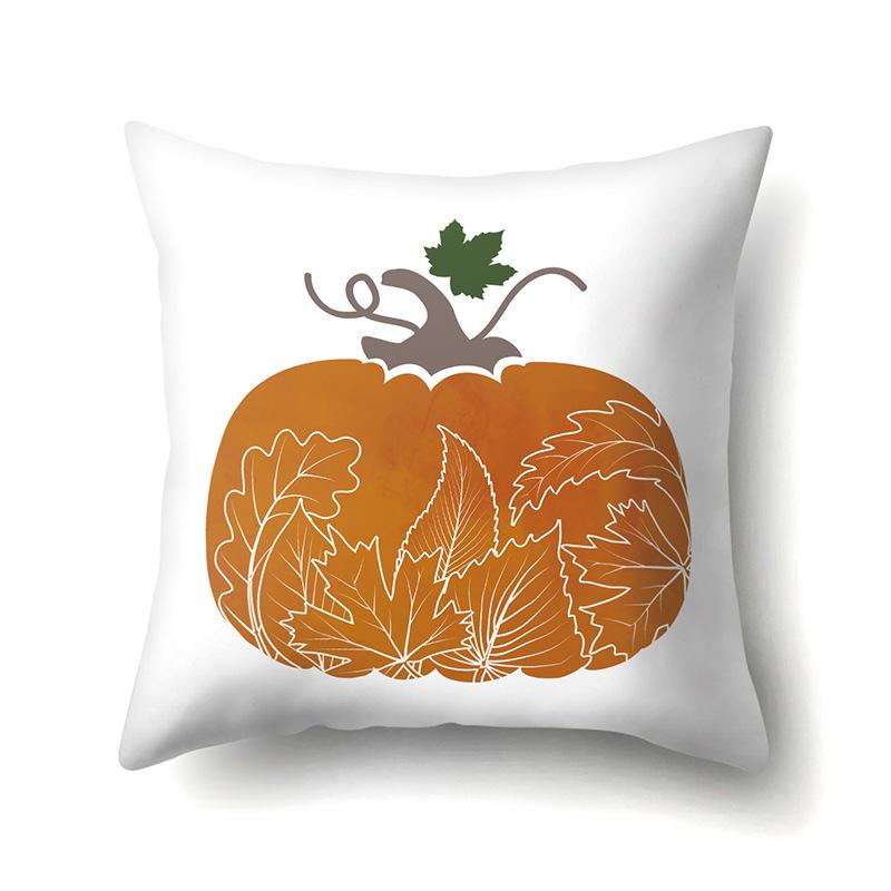 Thanksgiving Pillowcase Blessing Maple Leaf Pumpkin Sofa Cushion Cover Office Home Living Room Pillowcase
