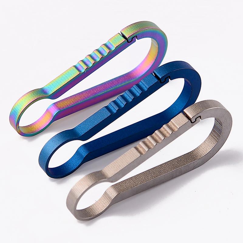 1Pc Titanium Alloy 5.9CM Buckle Hook Backpack Hook Clip Outdoor Keychain Climbing Carabiner