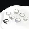 Fashion V Letter Moonstone Diamond Set Open Ring Full Diamond Index Finger Ring Cold Wind Ring