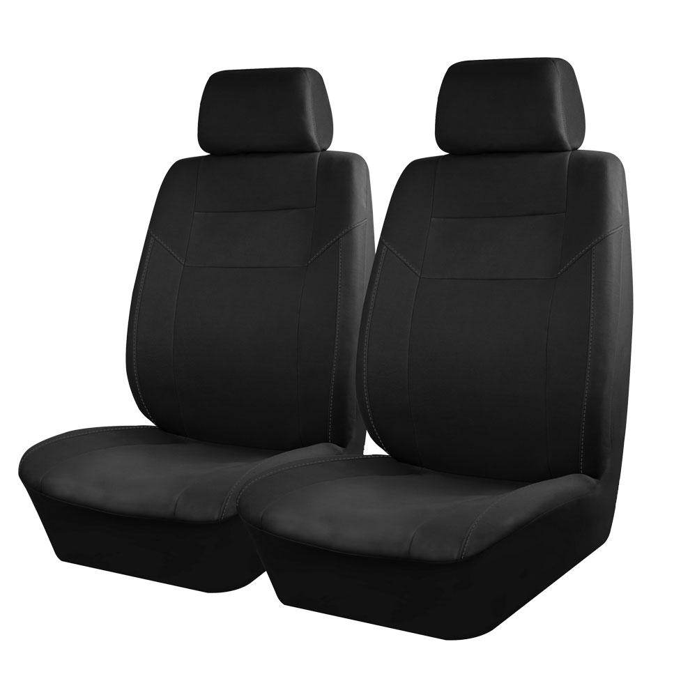 

AUTO PLUS Universal Black Gray Beige Polyester Car Seat Covers Full set Car Accessories Interior Fit for most Car Suv Van Truck Black 2 seat