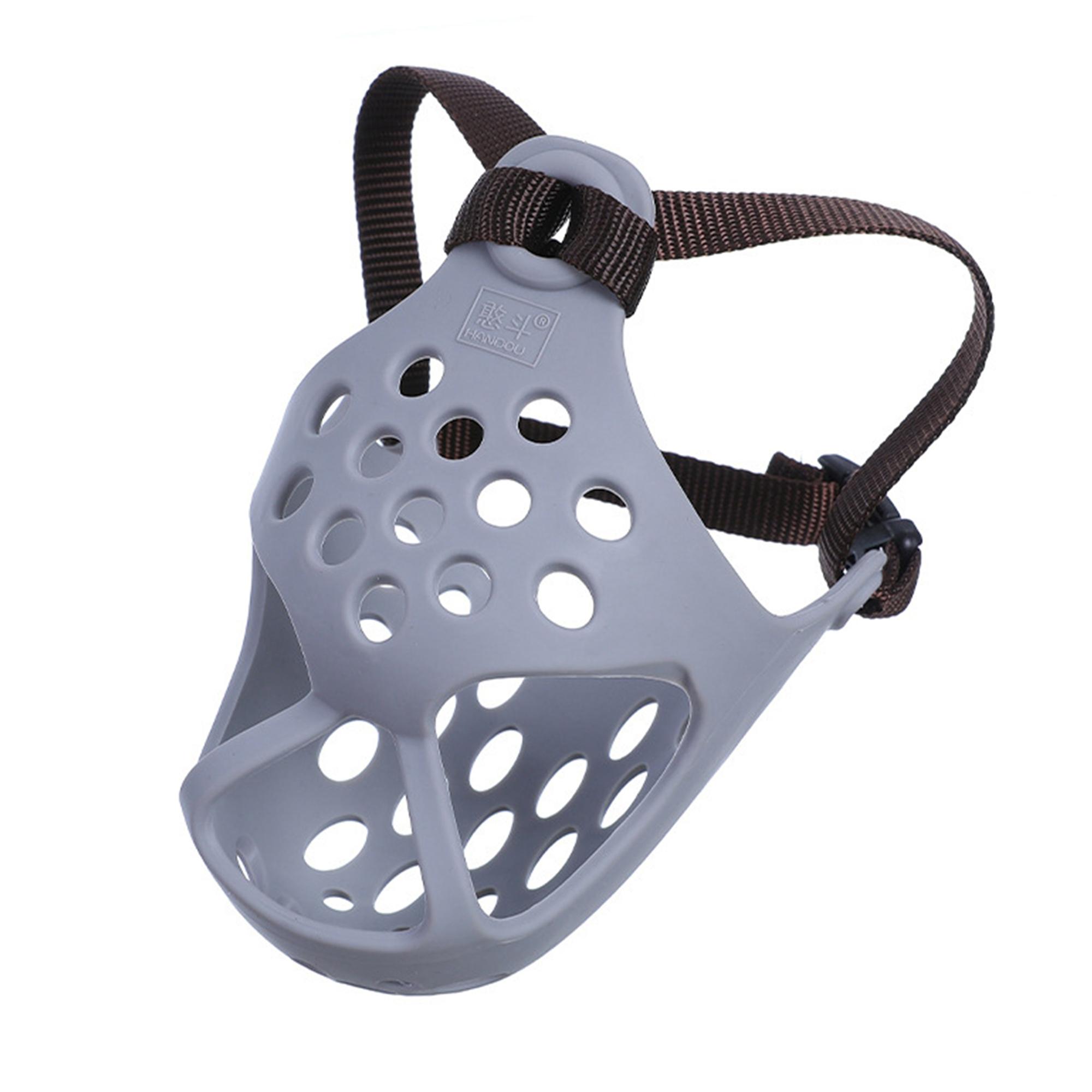 

Намордник для собак с короткой мордой, дышащие отверстия, предотвращающие укусы и жевание S серый