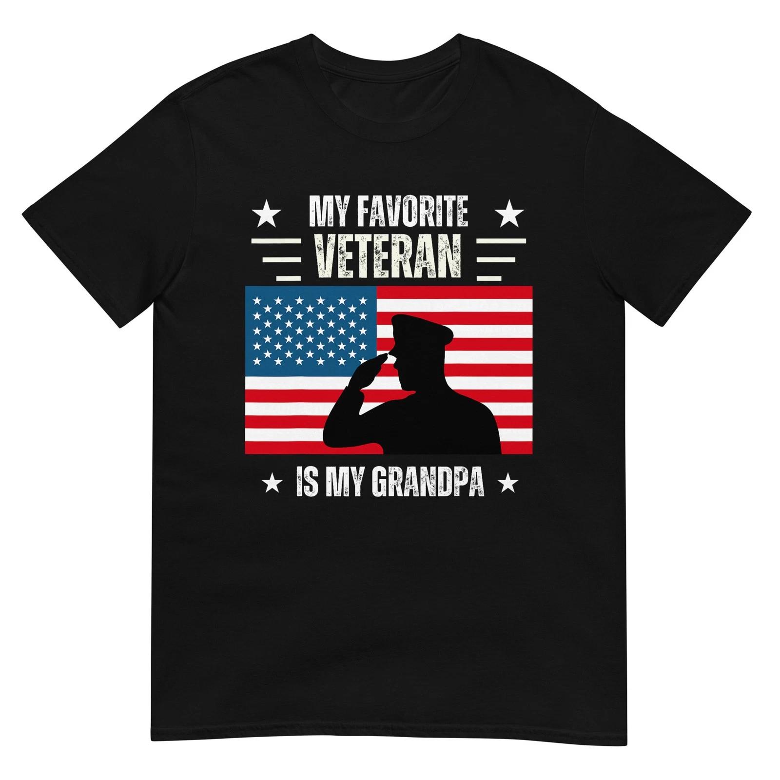 Veterans Day Military My Favorite Veteran is My Grandpa Kids T-Shirt M