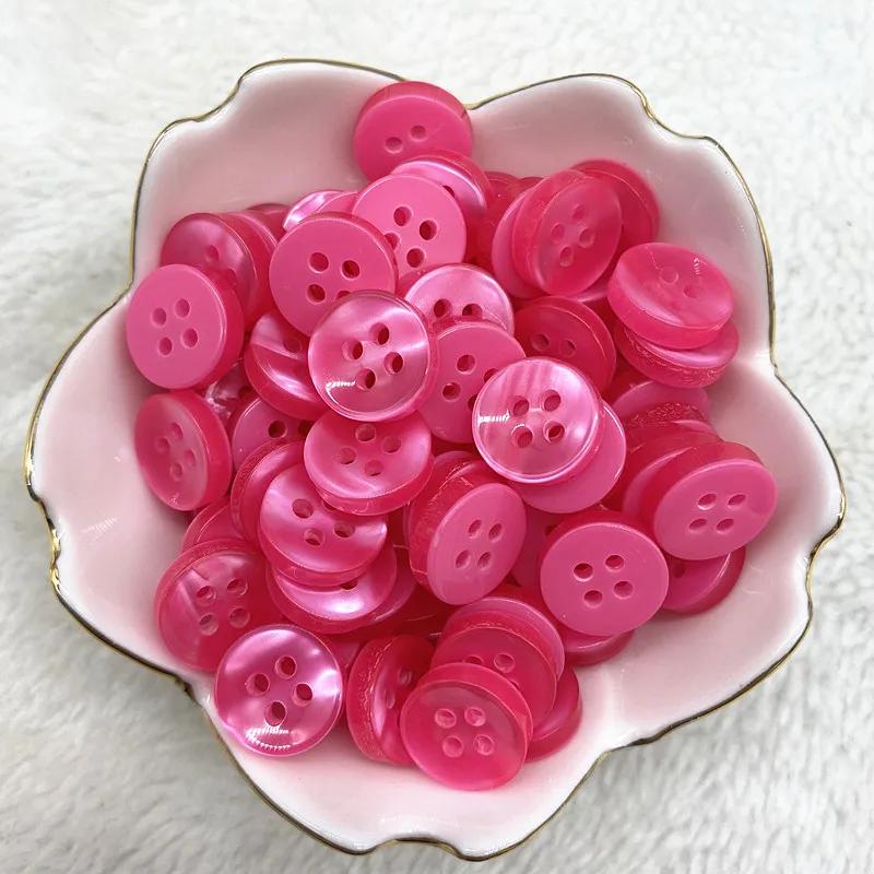 50Pcs 12Mm Color Resin Cat Eye Button Pearllight Bowl Shape Four Eye Button Wedding Decoration Sewing Accessories
