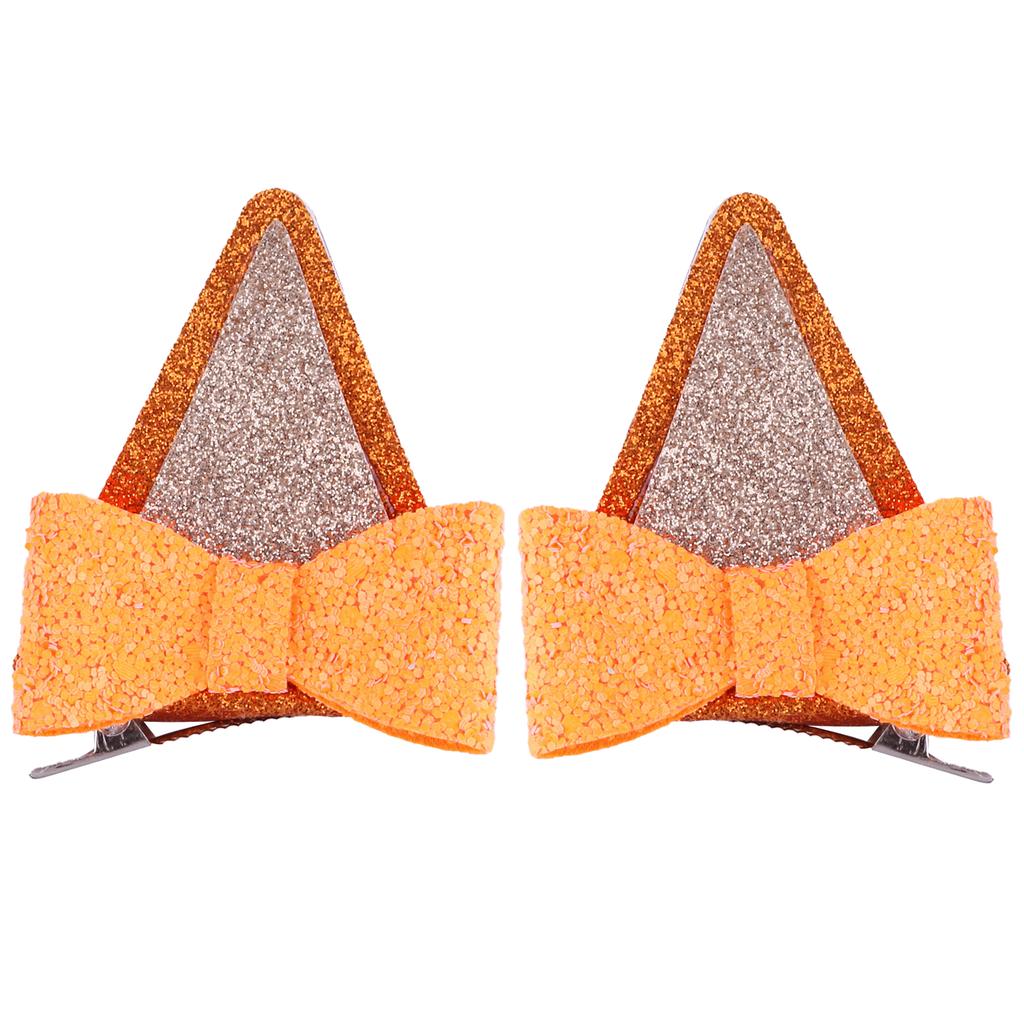 2Pcs Dog Ears Hair Bow Clips for Kids Glitter Blue Hair Bows for Toddler Girls Birthday Costume Party Favor Hair Accessories