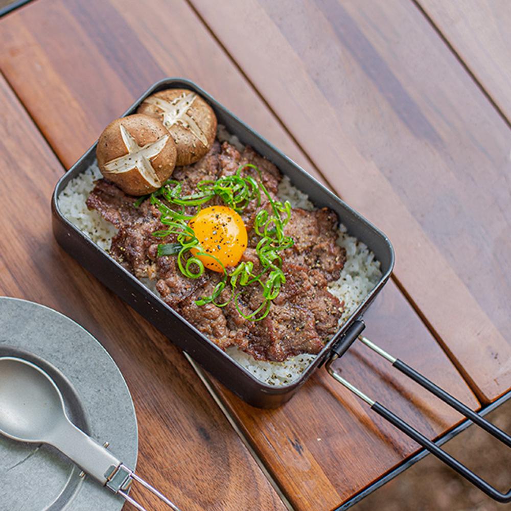 Outdoor Lunch Box Aluminum Alloy Food Container Travel Bento Box for Outdoor Camping Hiking