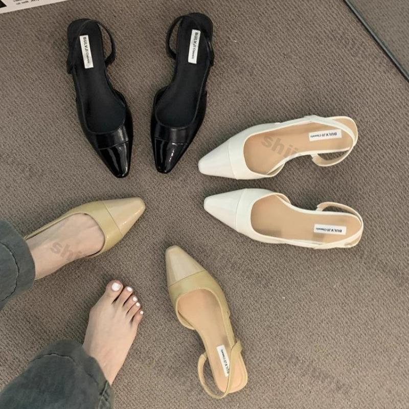 Women Low Heel Pointed Toe Sandals Pointed Toe Flats Mary Jane Shoes Female Summer New Strap Sandals Woman Casual Single Shoes