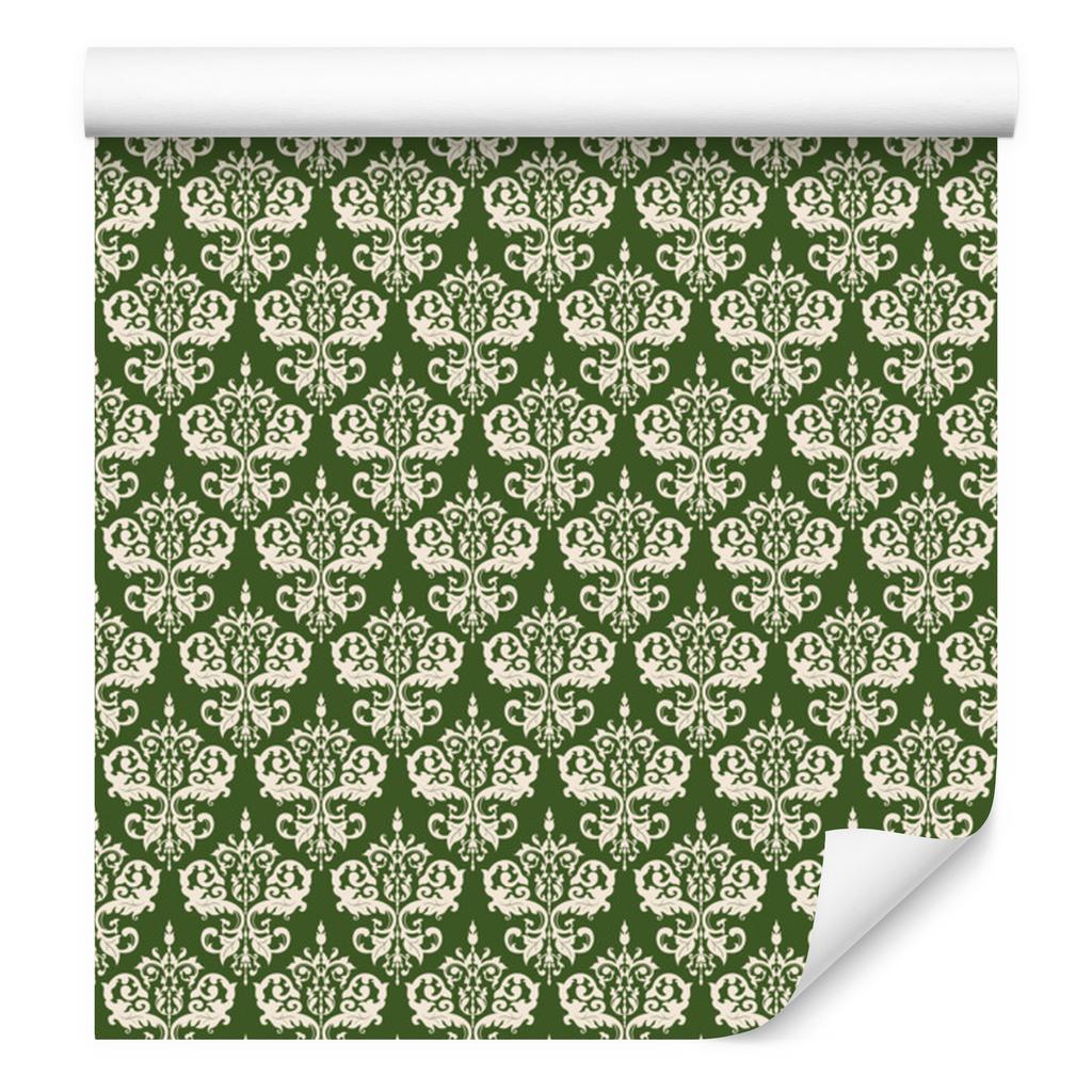 Christmas Damask Wallpaper Lime and Beige for Living Room and Bedroom 50x1000
