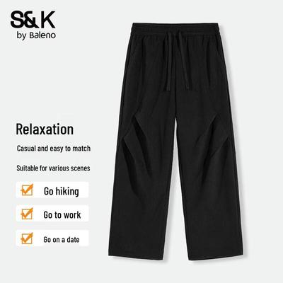 Baleno S&K Herren Locker Geschnittene Gerade Bein Freizeithose