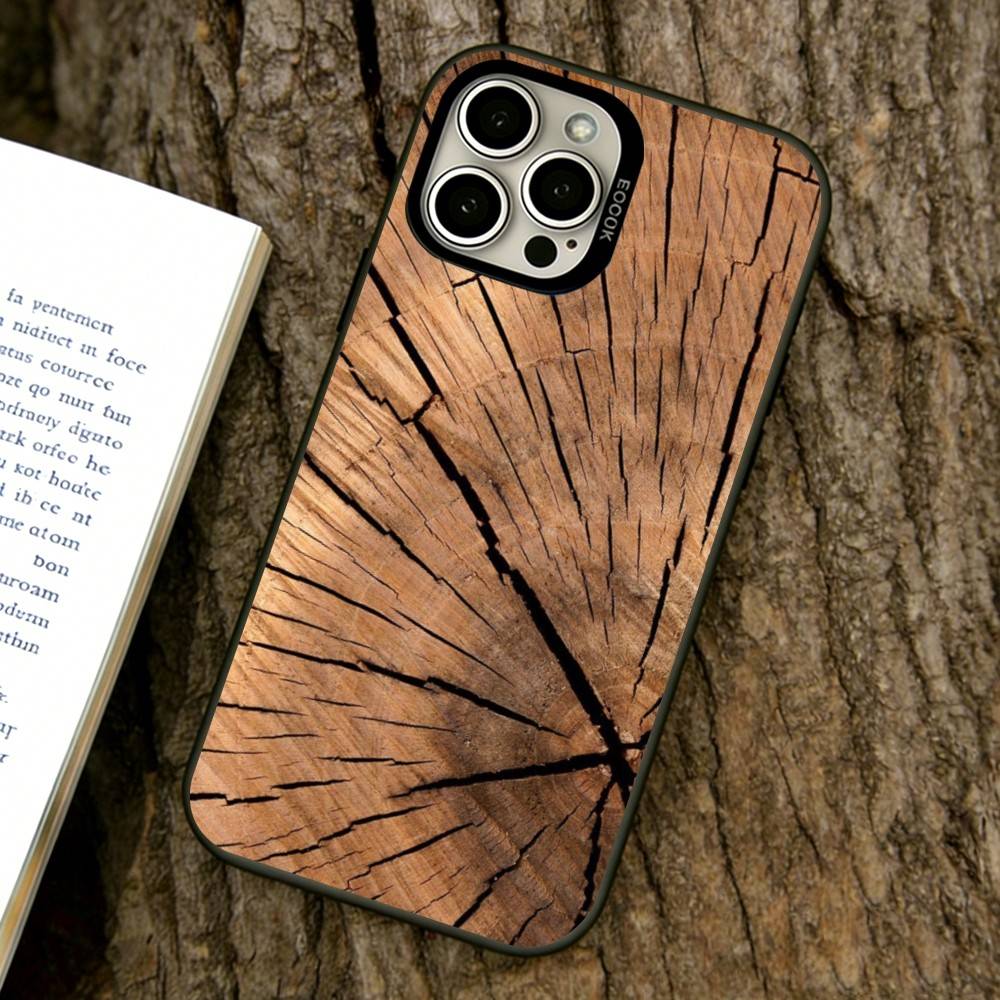 Natural Wood Phone Case For iPhone 17,16,15,14,13,12,11 Plus,Pro Max,XS,Colorful Silver Phone case Funda Cover iPhone14Pro