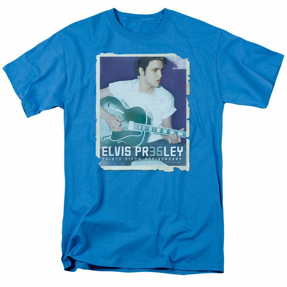 

Elvis Presley 35 Guitar T Shirt Mens Licensed The King Tee Turquoise XXXXL