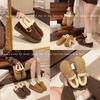 Winter snow cotton shoes retro new warm and velvet Doudou soft-soled fluffy pedal cold-proof cotton shoes