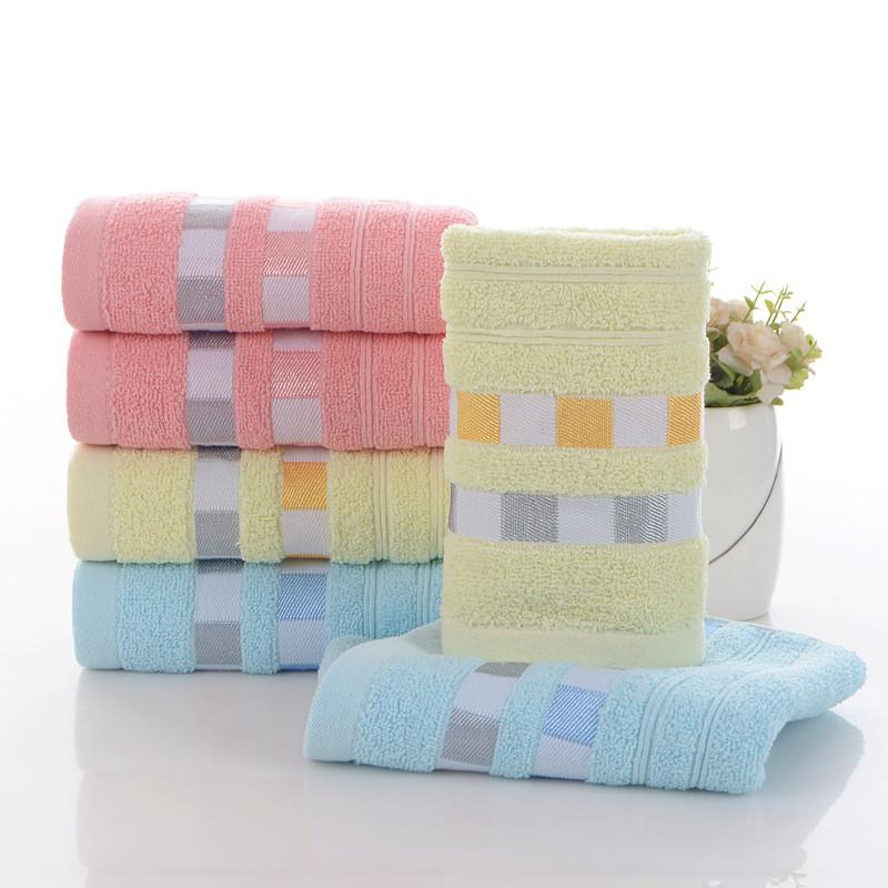 Premium Cotton Thick Absorbent Face Towel Soft Washcloth For Home Use In Blue Yellow And Pink