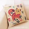 Cartoon Cat Art Throw Pillow Covers with Digital Printing of Short Plush Fabric Car-shaped Sofa Cushion for Office Home Decor