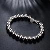 8mm glattes Perlenkettenarmband 925 Sterling Silber Schmuck