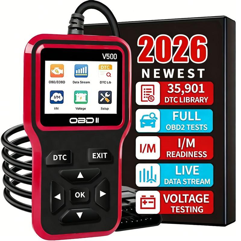 V500 OBD2 Car Diagnostic Tool Engine Fault Code Reader Multifunctional Voltage Load Tester for Auto Mechanics