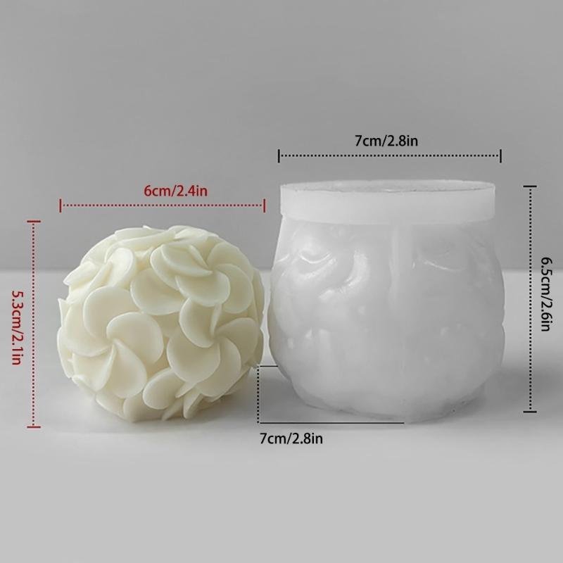 Silicone Soap Molds Flower Candle Mould Silicone Crafts Moulds Hydrangea Shaped Perfect Gift for DIY Hand-Making Lover