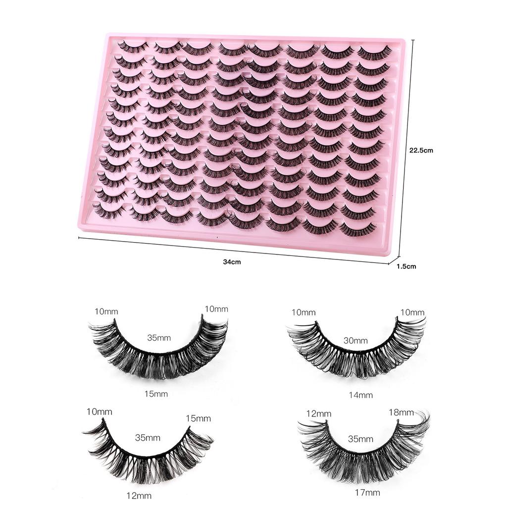 48 Pairs Of Large-Capacity False Eyelashes Dd Curled Chemical Fiber Thick Three-Dimensional False Eyelashes
